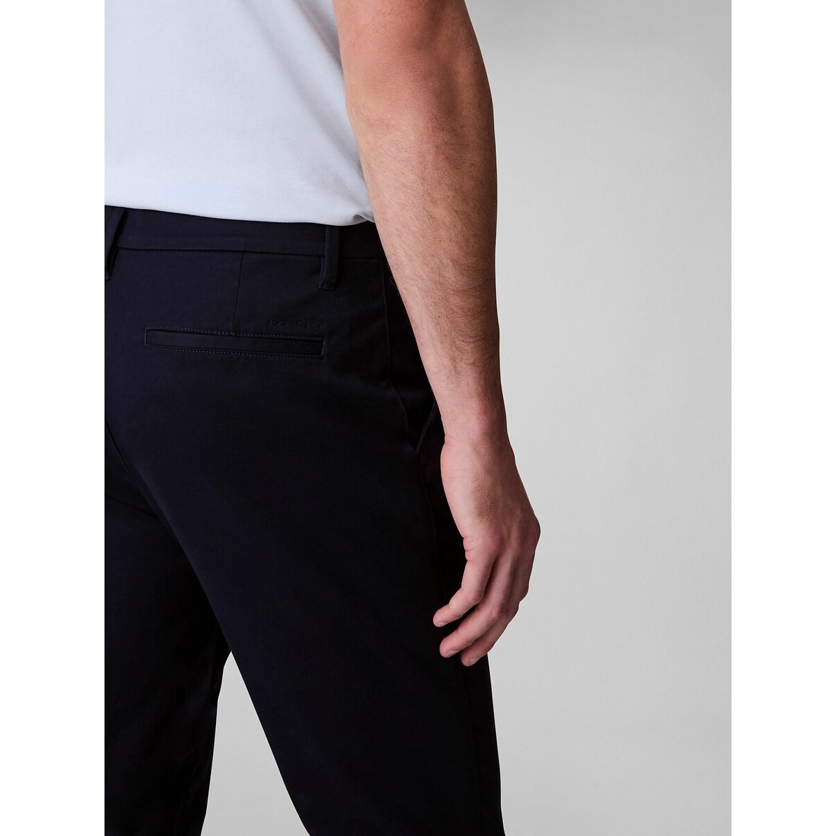 Chino cotone elasticizzato navy, CALVIN KLEIN