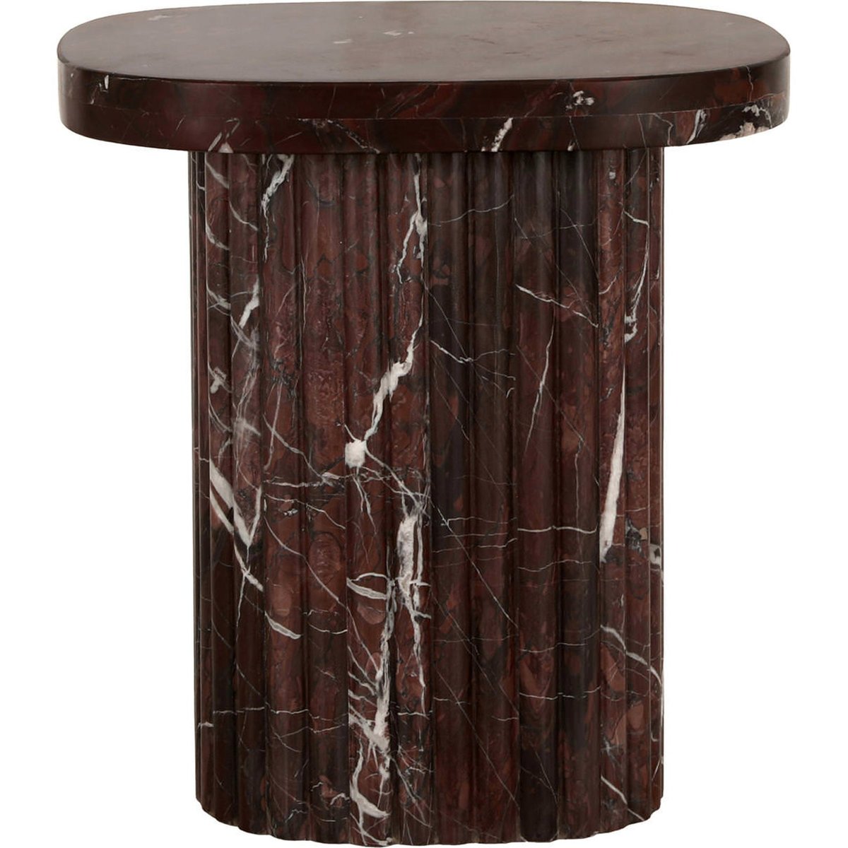 Table d'appoint en marbre, ORCHID bordeaux veiné blanc, RECOLLECTION