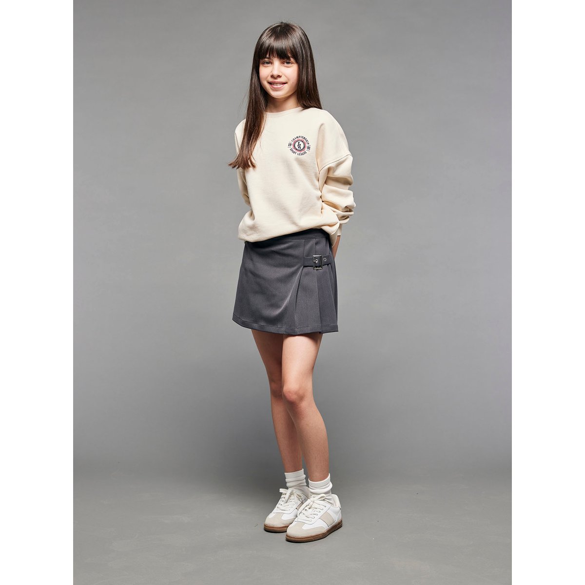 Sweat University lettres glitter au dos écru, JONEN