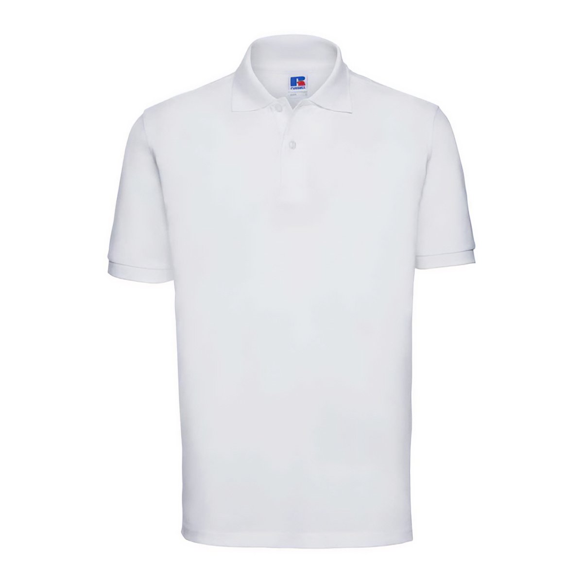 Polo uni manches courtes CLASSIC blanc, RUSSELL