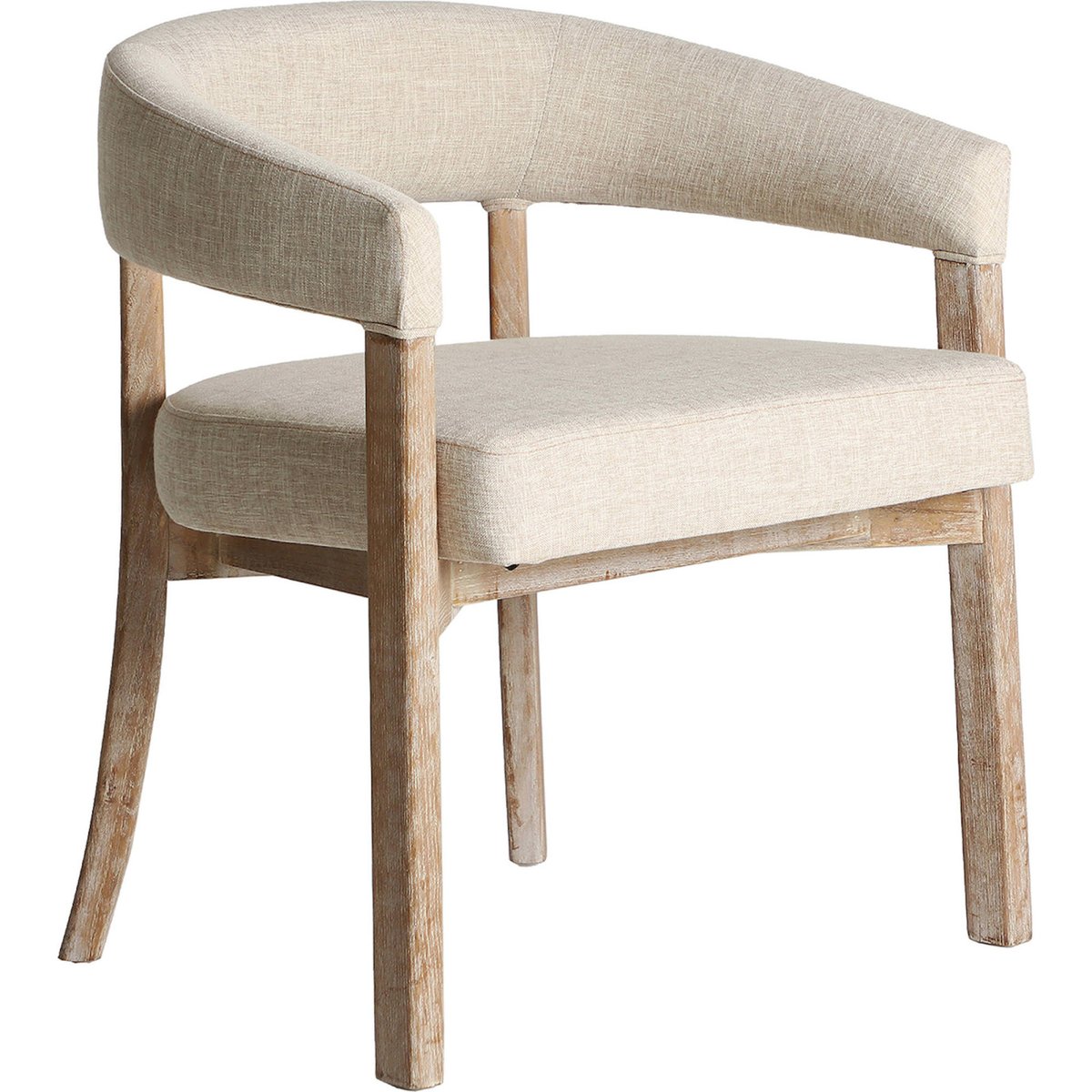 Chaise en bois et lin collection VACIO beige et bois clair, RECOLLECTION