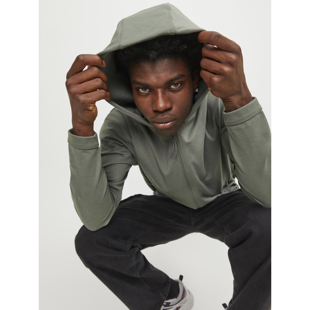 Sweat À Capuche Zippé agave green, JACK & JONES