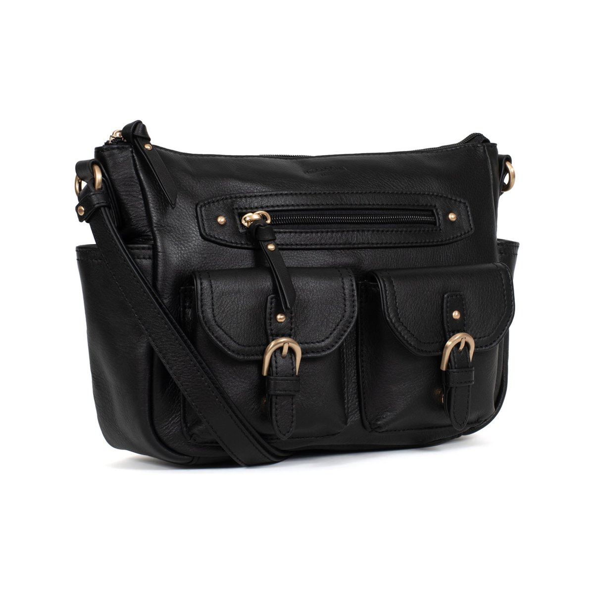 Sac porté travers TAIMA noir, HEXAGONA