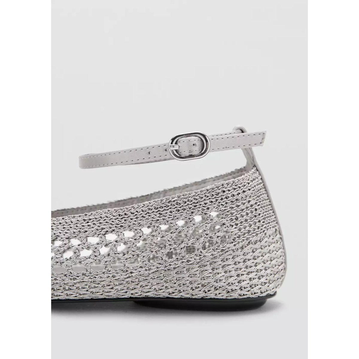 Ballerines en crochet avec bride argent, MANGO