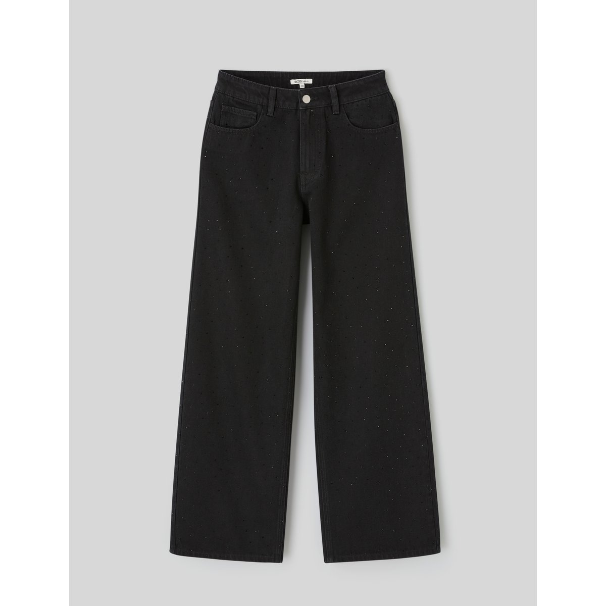 Jean wide leg à strass noir, BZB