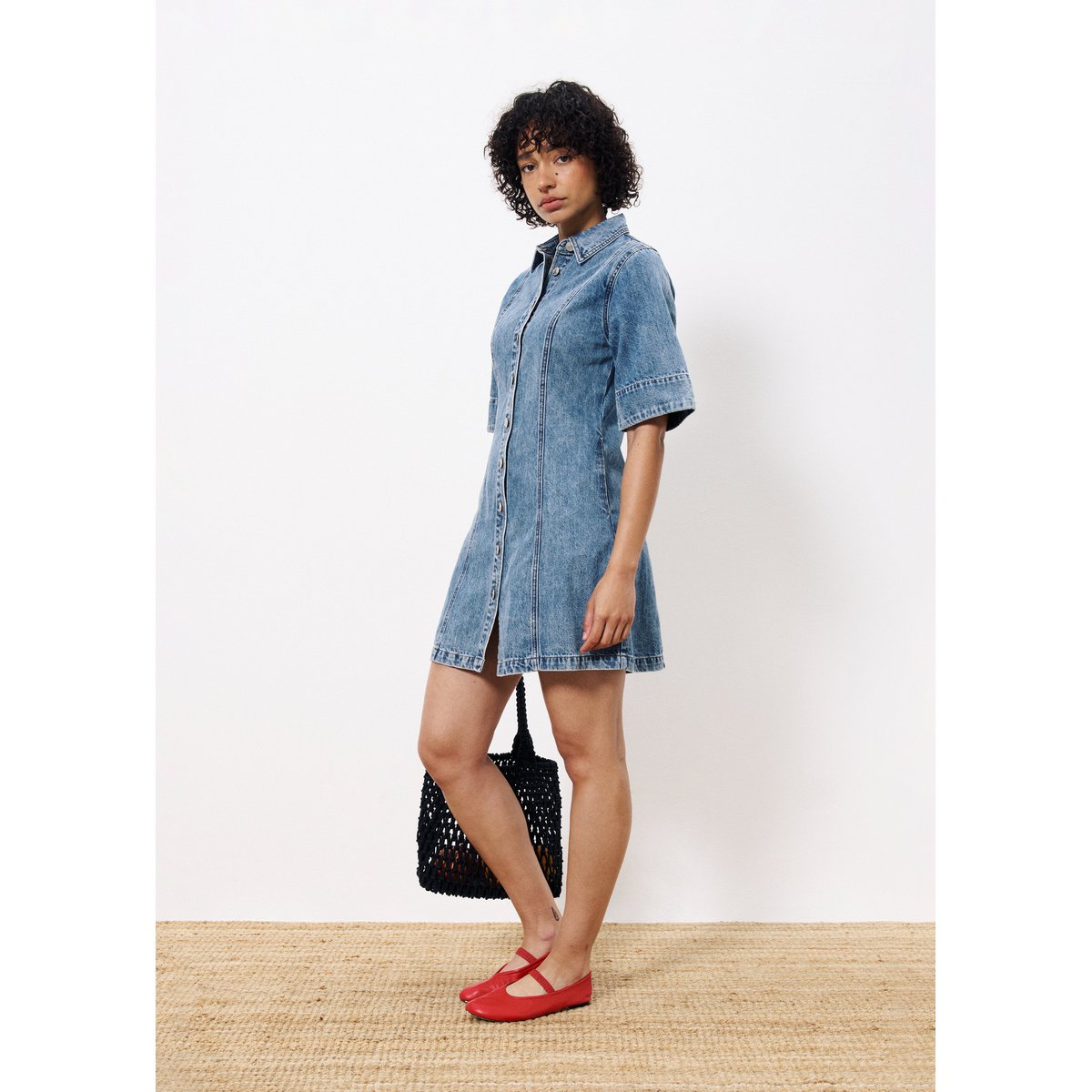 Robe en coton ELLYNE bleu jean, FRNCH