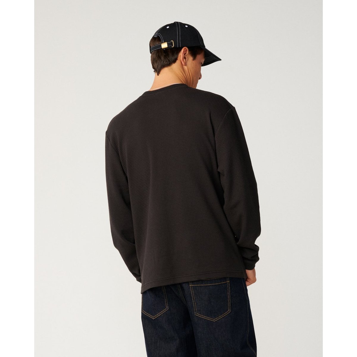 T-shirt Loose à manches longues PREMIUM SURF WAFFLE washed black, RIP CURL