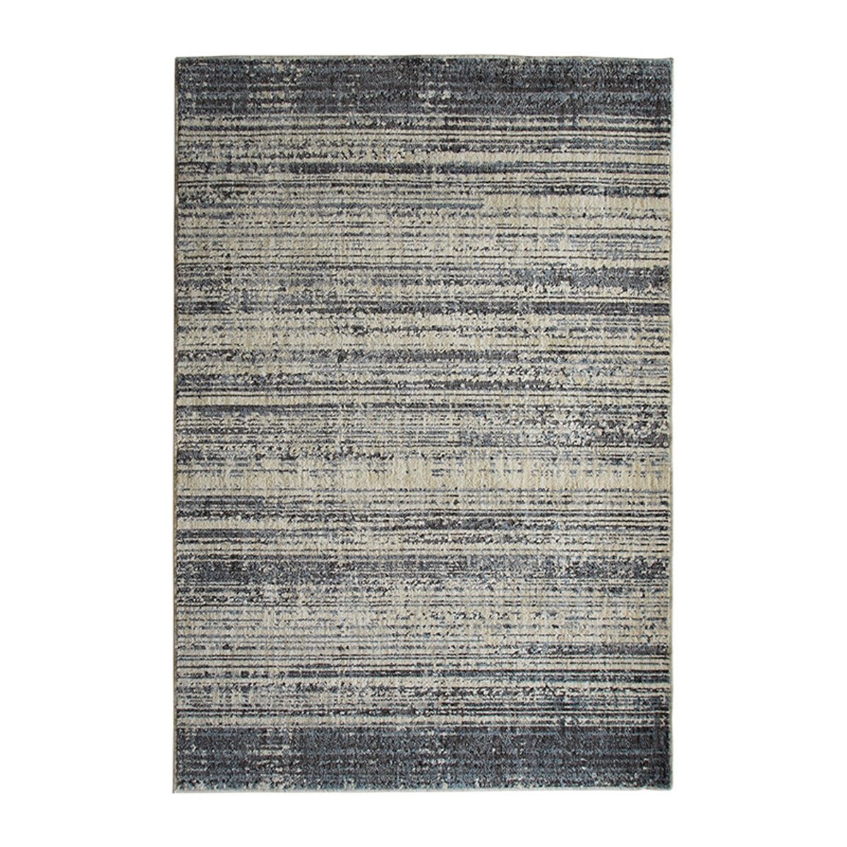 Tapis recyclé motif lignes RECYCLE LINES gris noir, THE DECO FACTORY