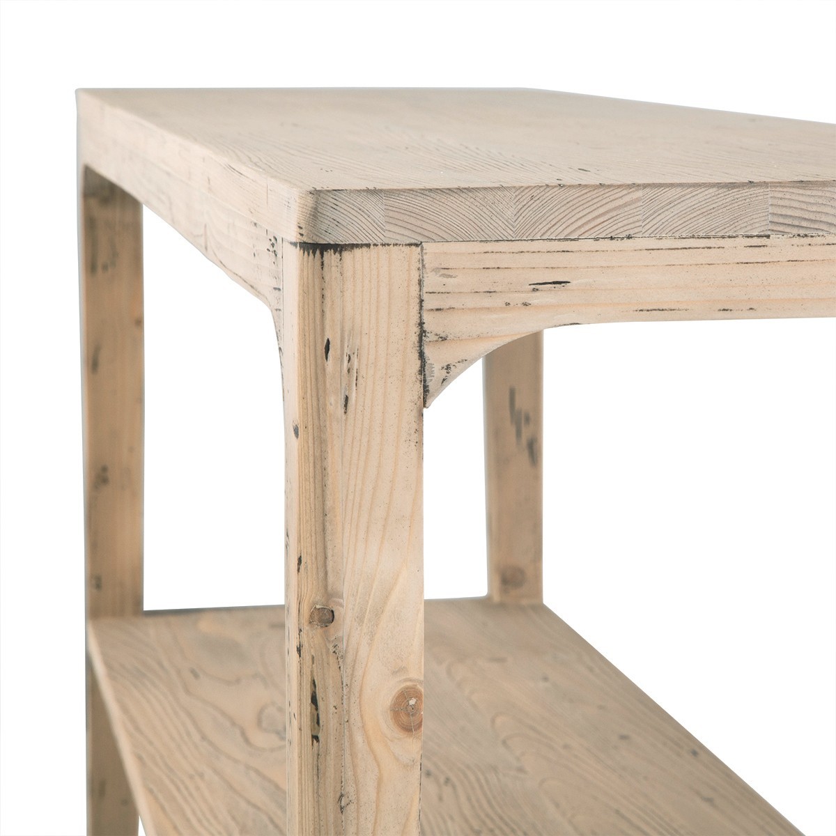 Console double plateaux en pin massif - HENRI bois foncé, SIGNATURE