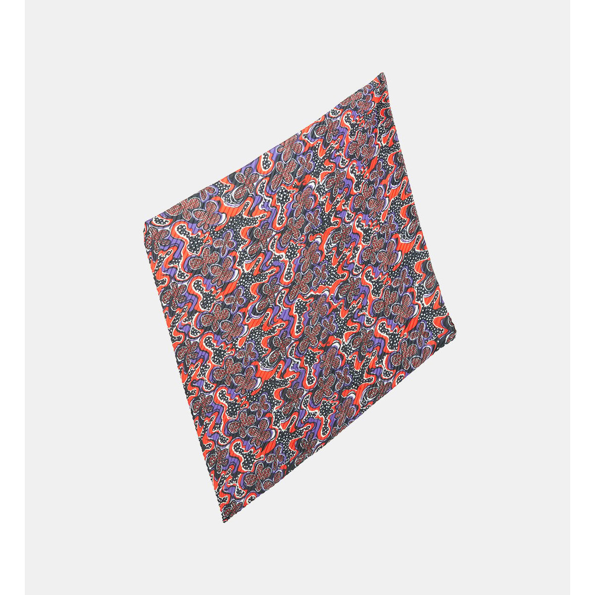 Foulard plissé imprimé fantaisie galeries lafayette x charles de vilmorin multicolore, GALERIES LAFAYETTE