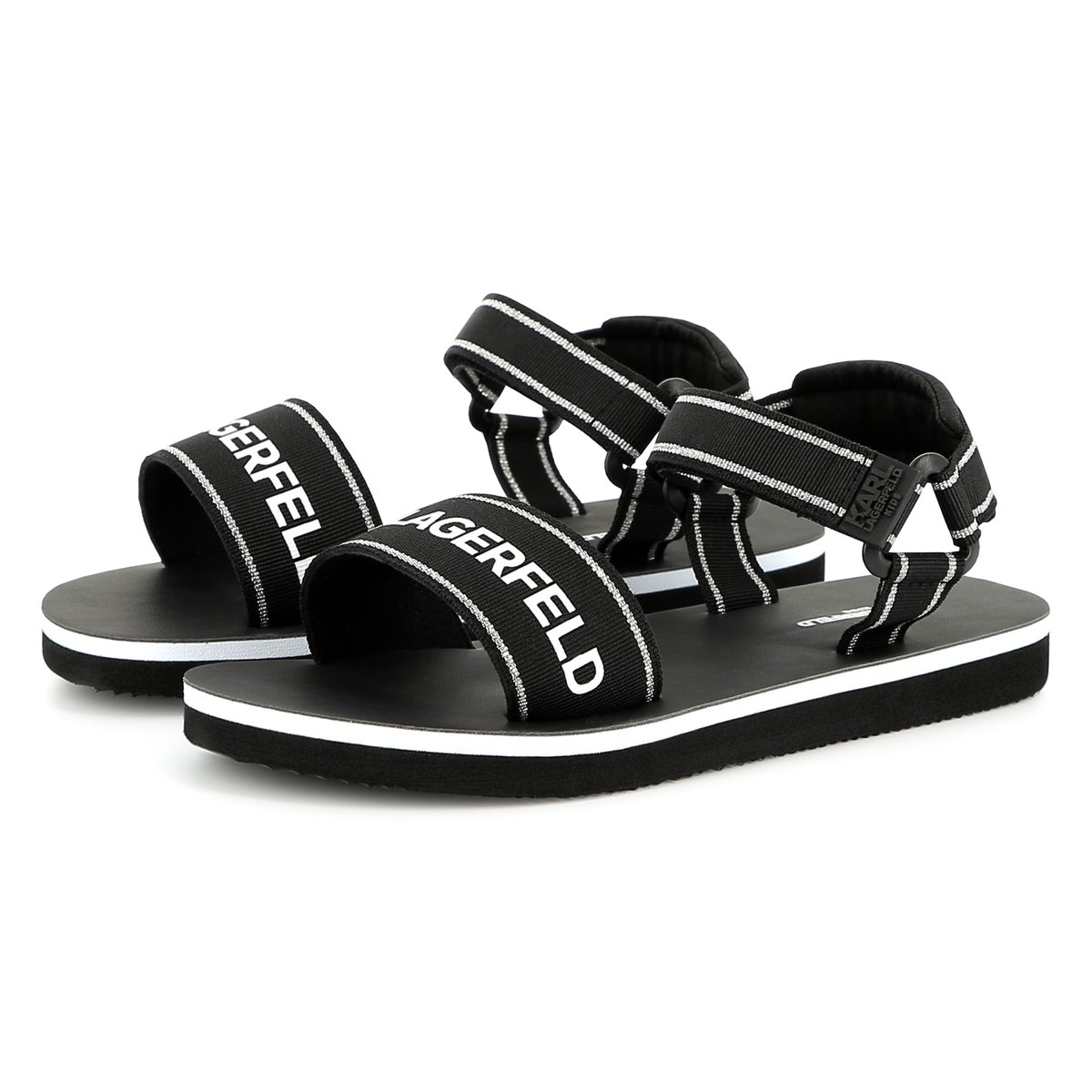Sandales avec fermeture par bandes auto aggripante black, KARL LAGERFELD KIDS