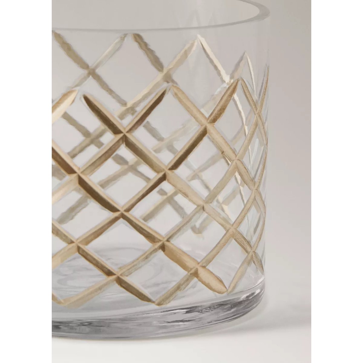 Bougeoir en verre à relief or, MANGO HOME