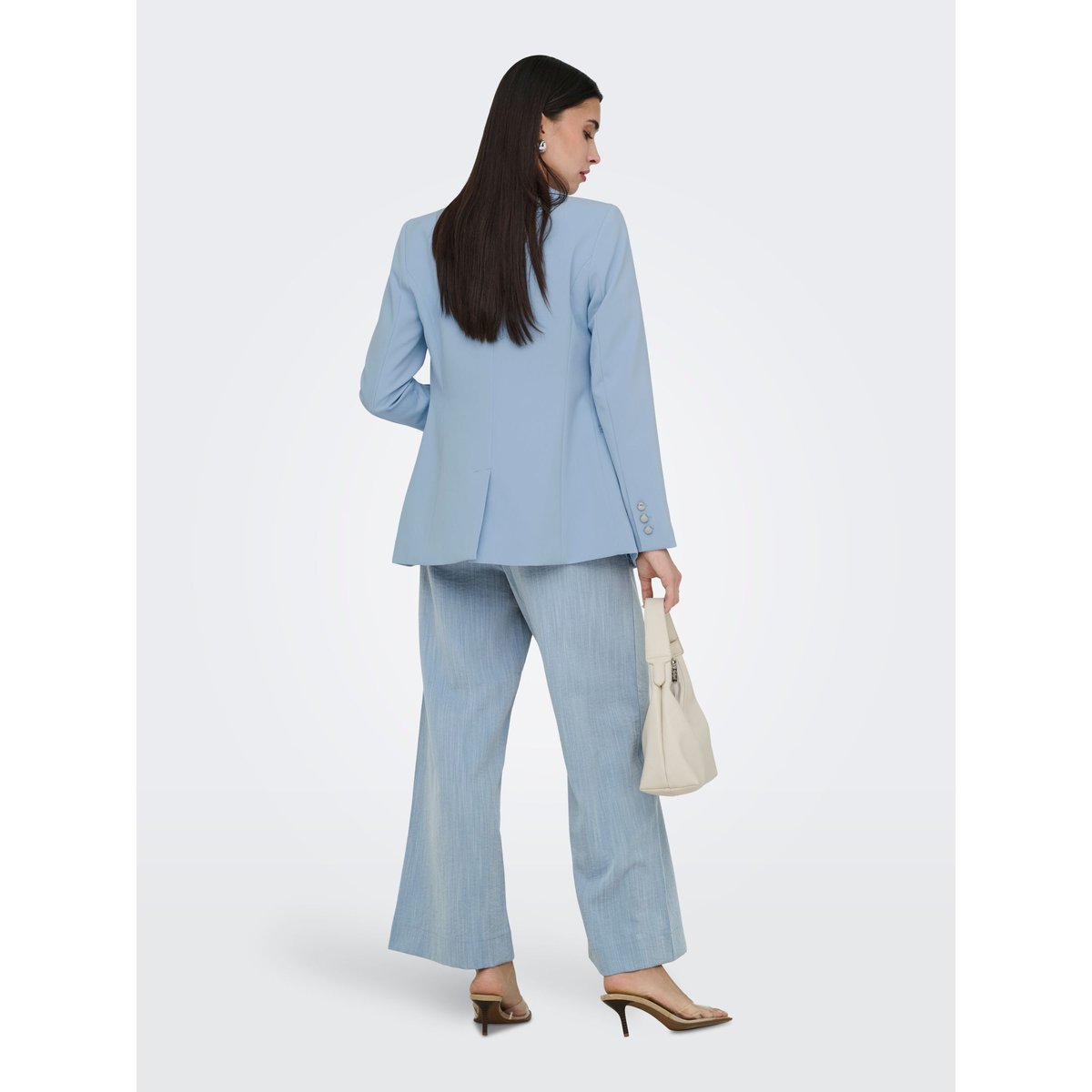 Blazer coupe droite, boutonné bleue - soft chambray, ONLY