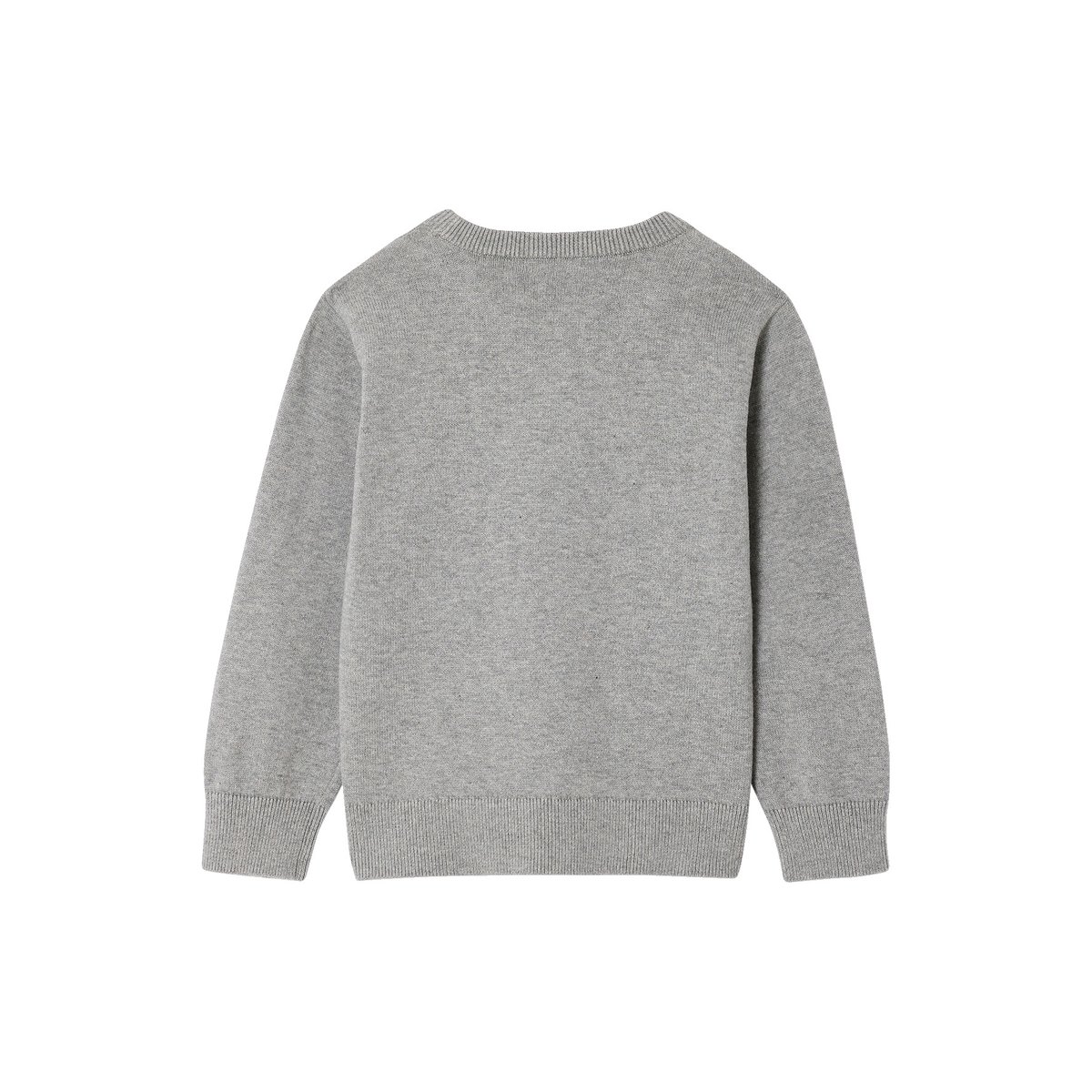 Pull Col Rond Chien gris chiné, VERTBAUDET