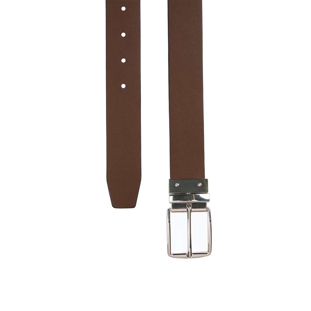 Ceinture réversible 2-en-1, modèle Bodu fabriqué à partir d'un substitut de cuir en polyester recyclé noir, MARC O'POLO