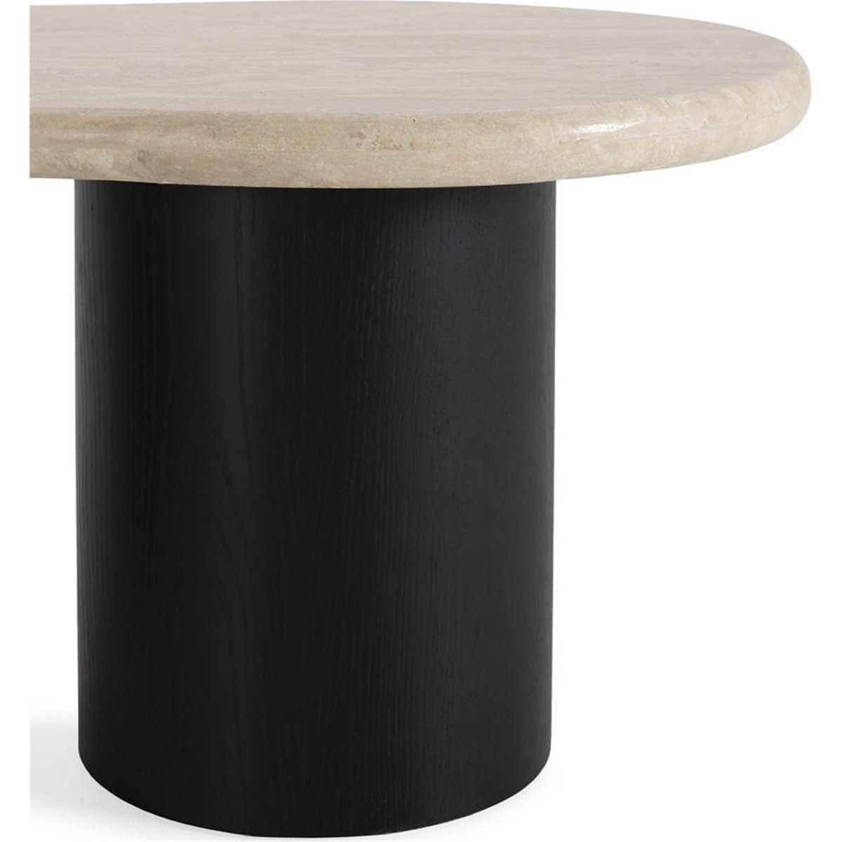 Table basse organique en travertin et frêne noir et crème, RECOLLECTION