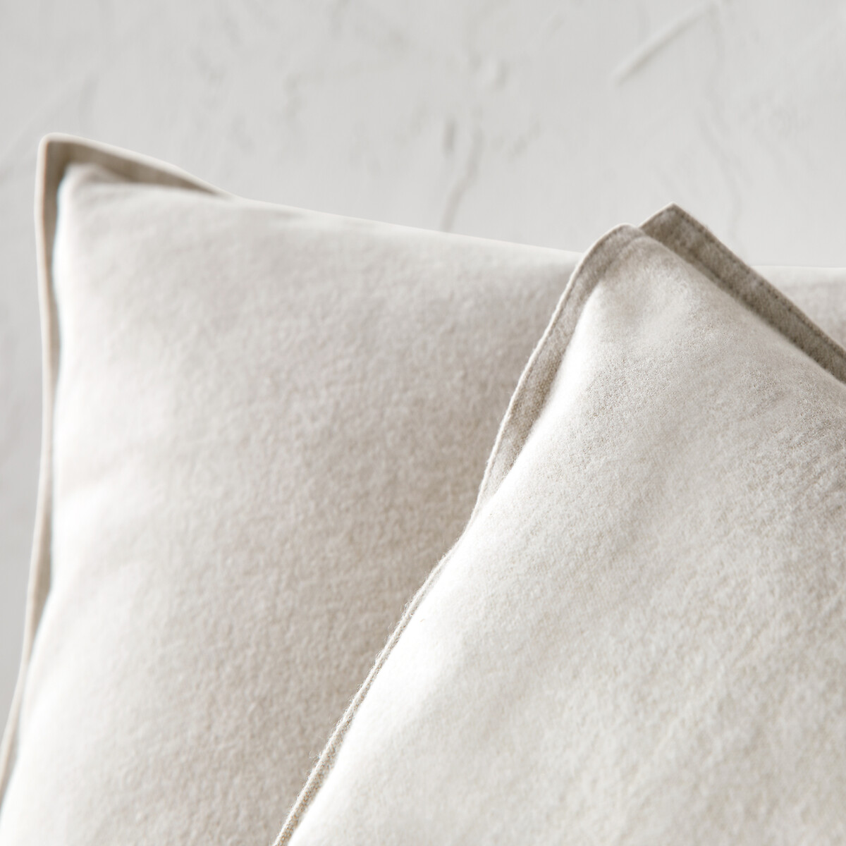 Kissenbezug Clara für Kinder, Baumwollflanell beige meliert, LA REDOUTE INTERIEURS