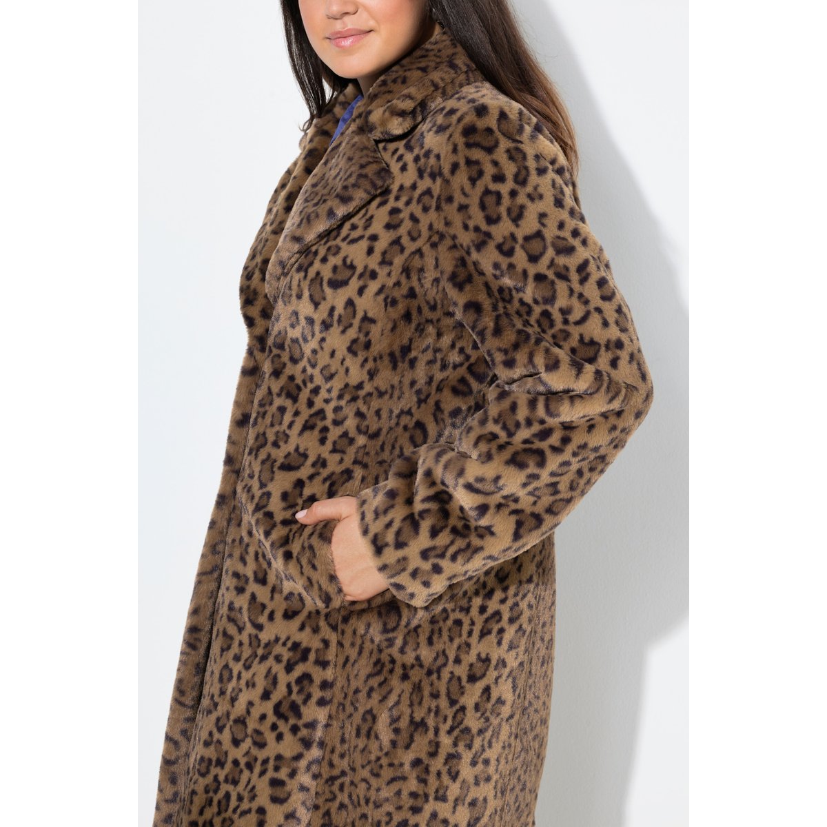 Manteau en polaire bouclée avec col à revers ruskea, ULLA POPKEN