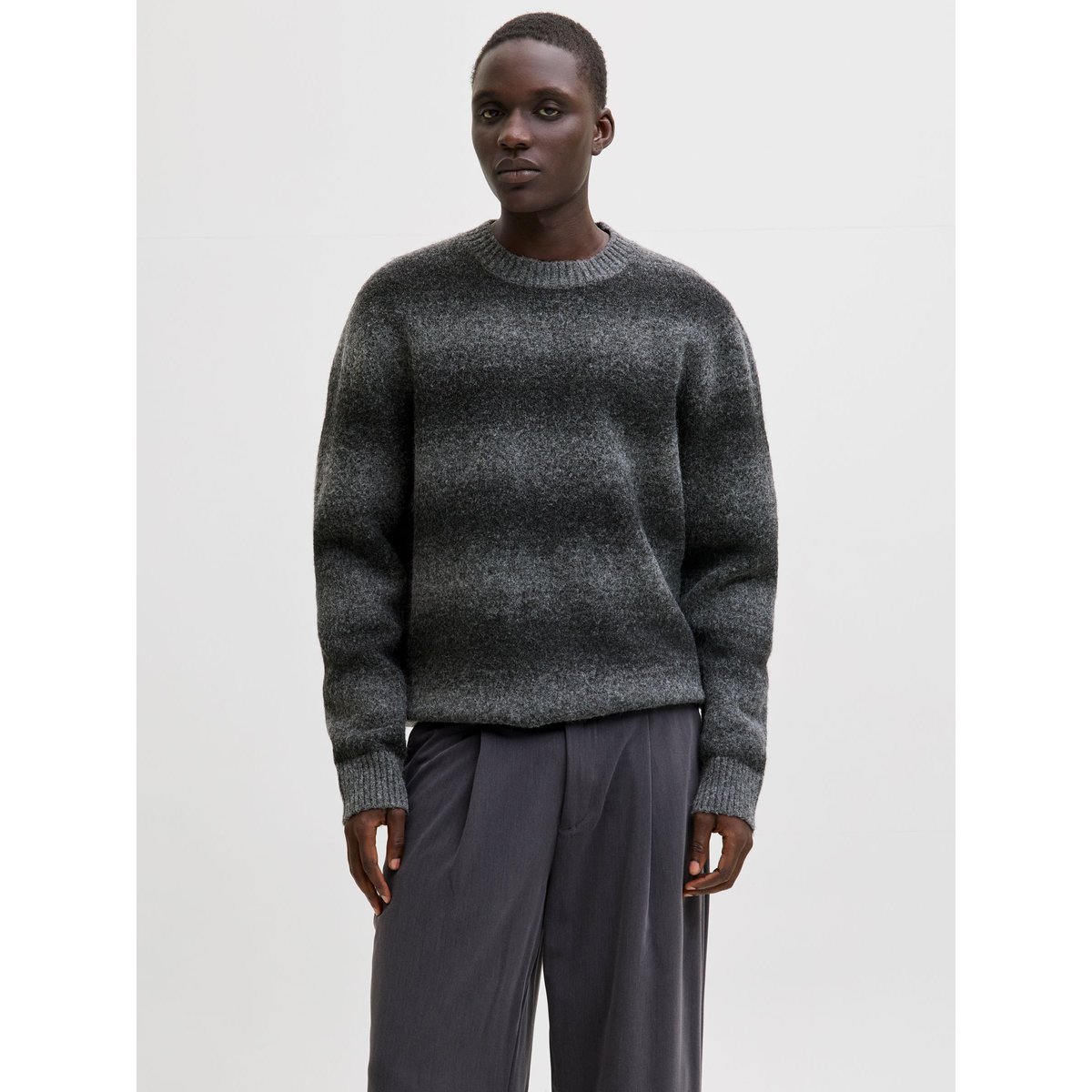 Pull En Maille dark grey melange, JACK & JONES