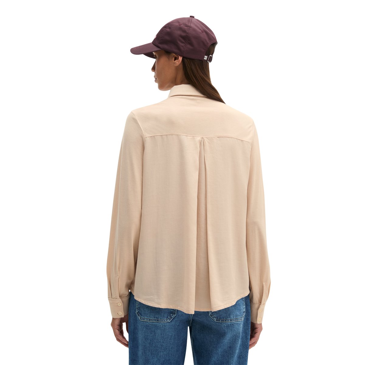 Blouse en jersey oversize en mélange de matériaux de haute qualité gris, MARC O'POLO