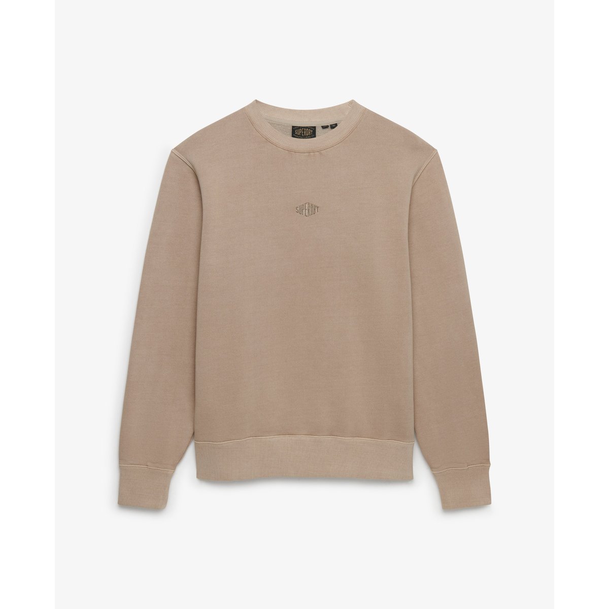 Pull Micro Logo Coupe Décontractée beige clair, SUPERDRY