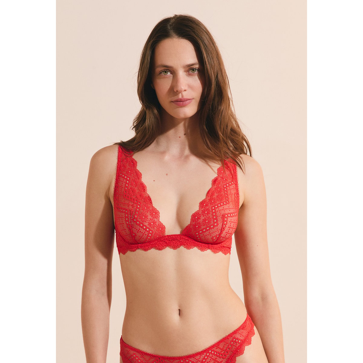 Soutien-gorge N.7 - Le corbeille foulard en dentelle ECLIPSE rouge, ETAM