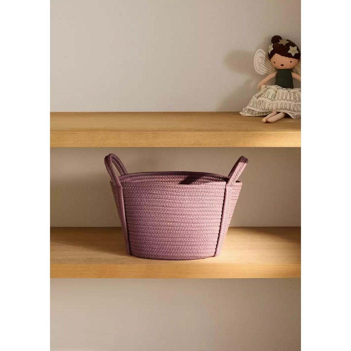 Petit panier enfant en coton avec anses cerise, MANGO HOME