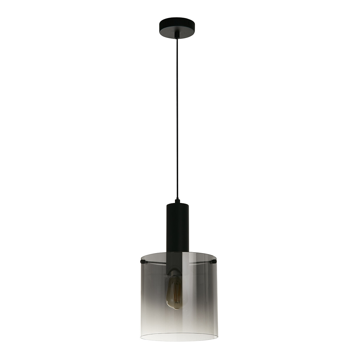 Soka Glass Pendant Light in Smoked Ombre black, SO'HOME