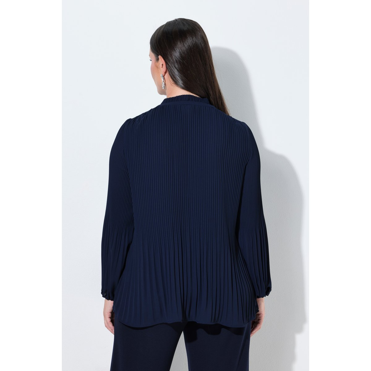 Blouse plissée marine foncé, ULLA POPKEN