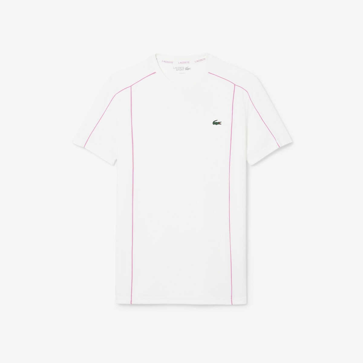 T-shirt Off court, regular fit, ultra dry, UPF 50 wit, LACOSTE