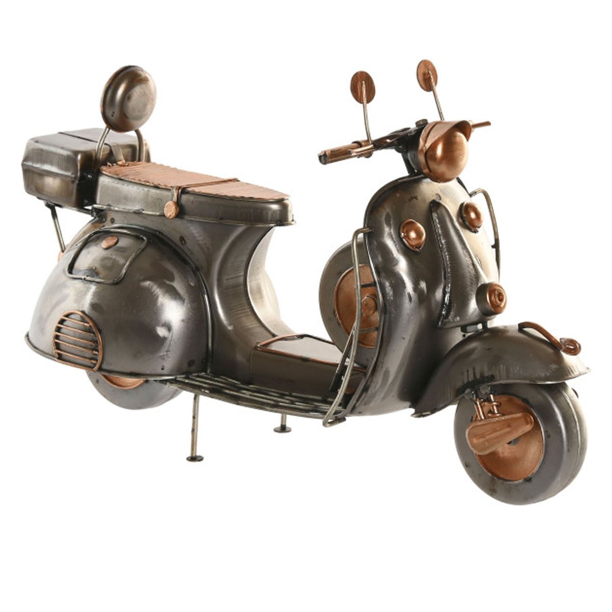Scooter déco en métal argenté et cuivré 30x11x17cm gris, WADIGA