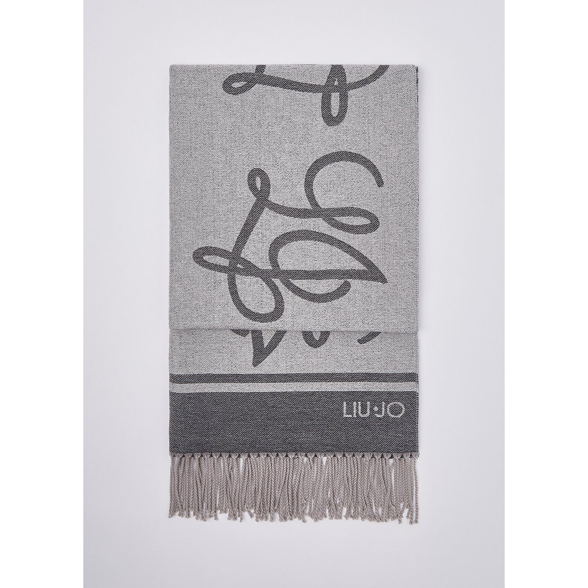 Étole Jacquard avec Logo noir, LIU JO