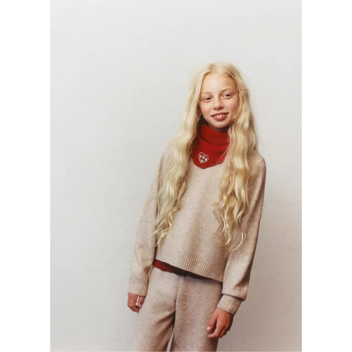 Pull-over maille oversize beige, MANGO KIDS