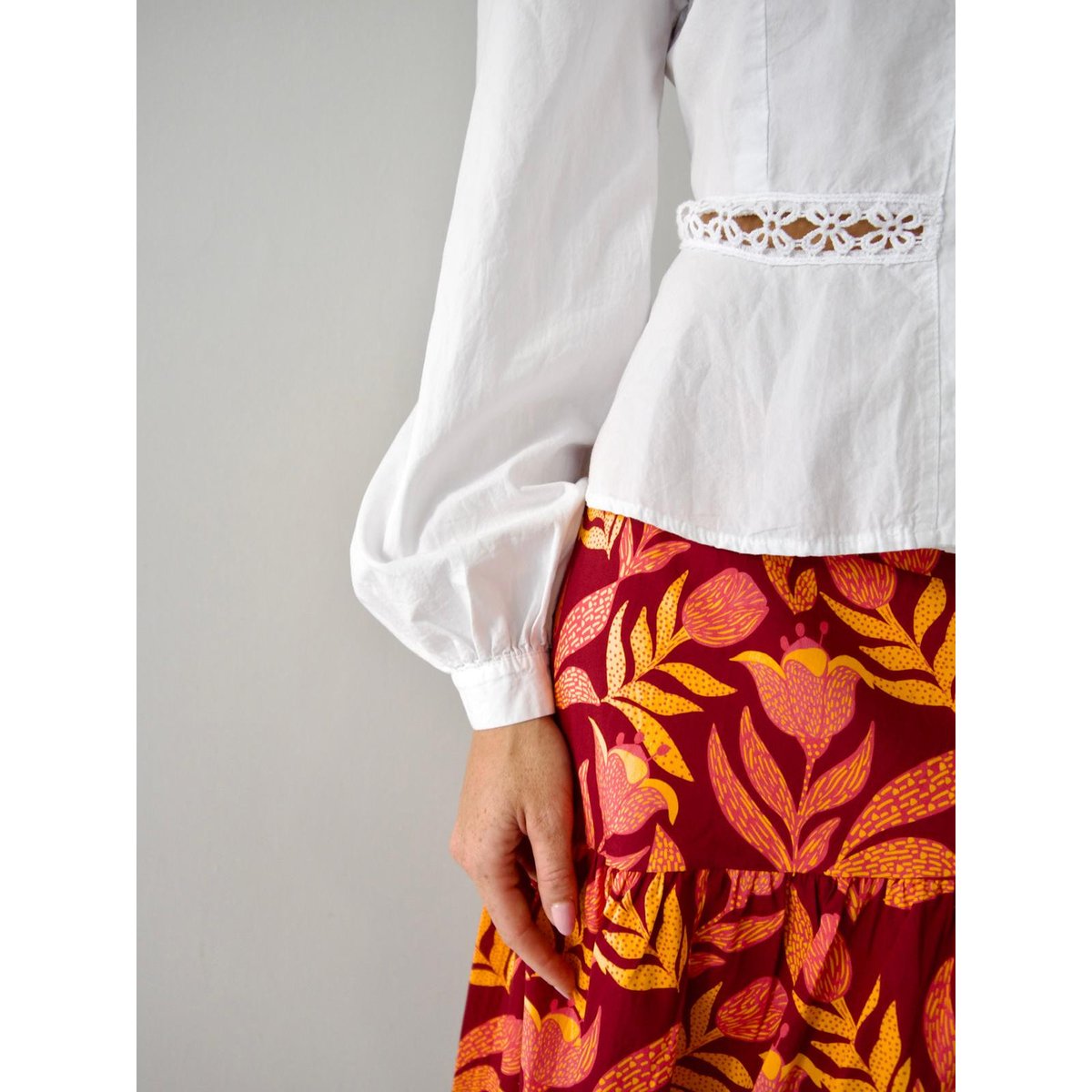 Blouse popeline dentelle ROMA blanc, MINDTRAVELER