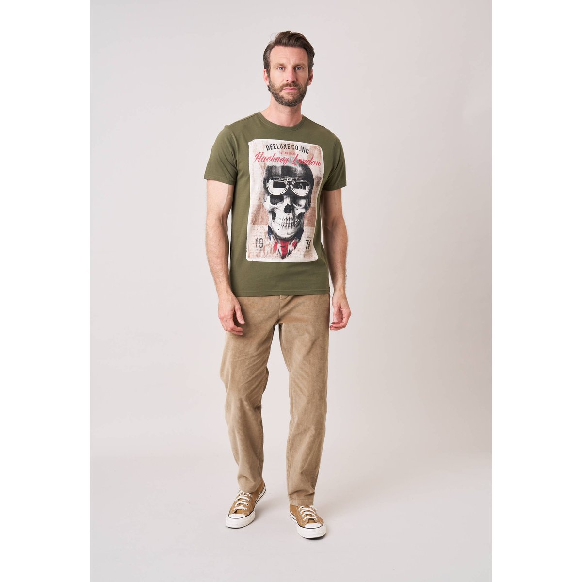 T-shirt homme en coton CLEM khaki, DEELUXE