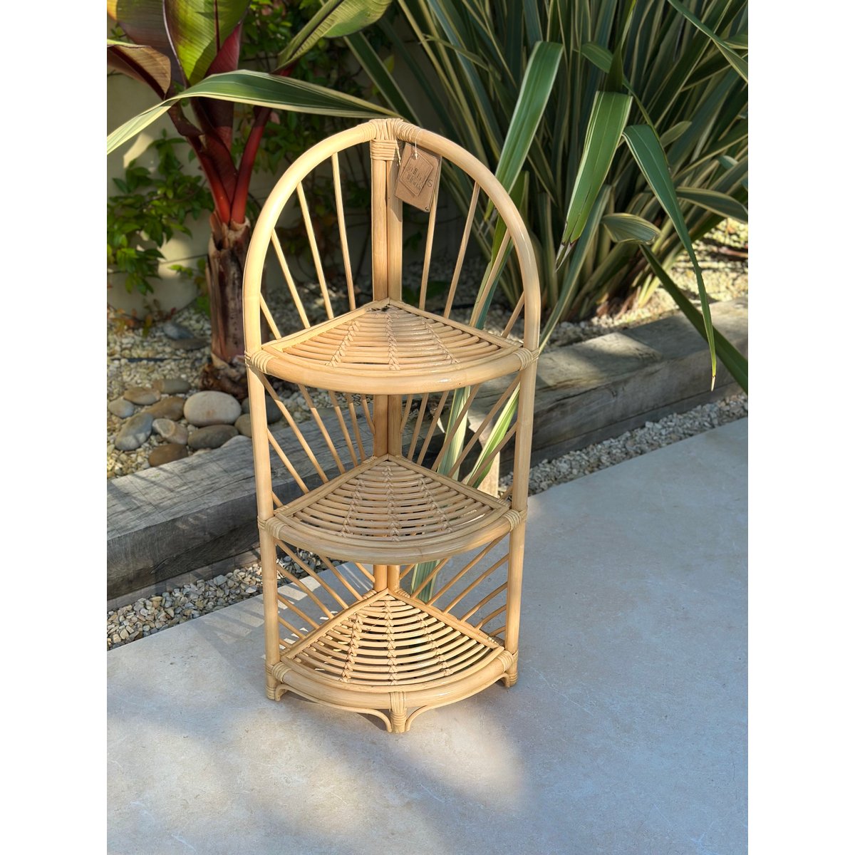 Etagère d'angle en rotin naturel, KOLAKA naturel, NORDLYS