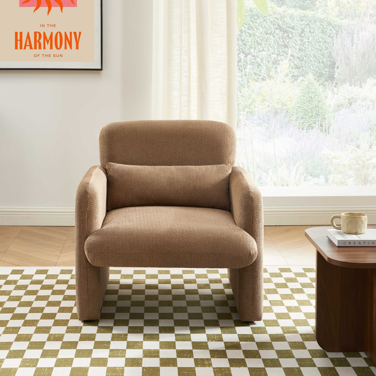 Fauteuil tissu OMA marron, BAÏTA