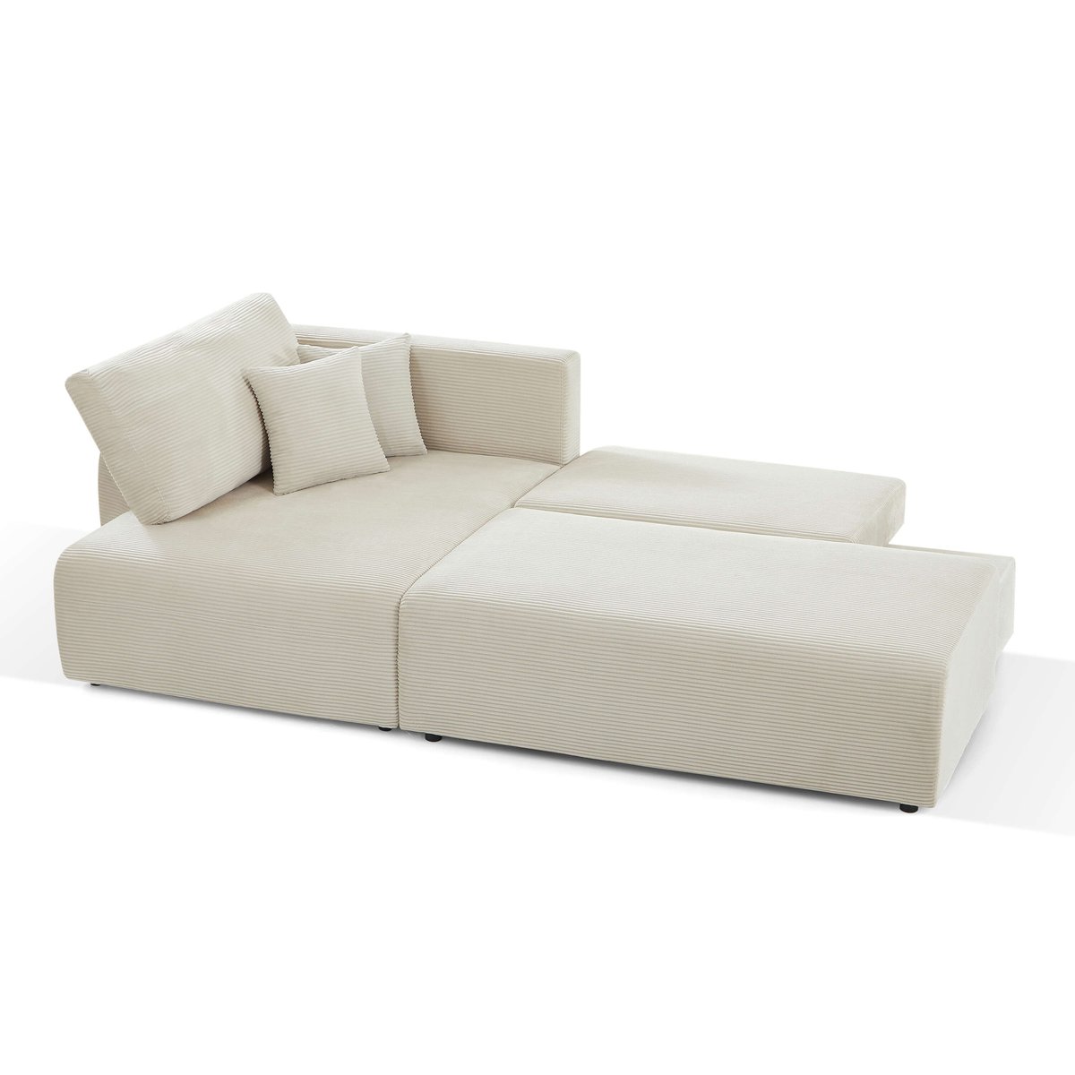 Canapé d'angle gauche convertible DANILO beige, BAÏTA