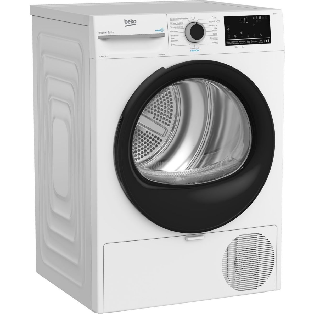 Sèche linge pompe à chaleur D3H28493W couleur unique, BEKO