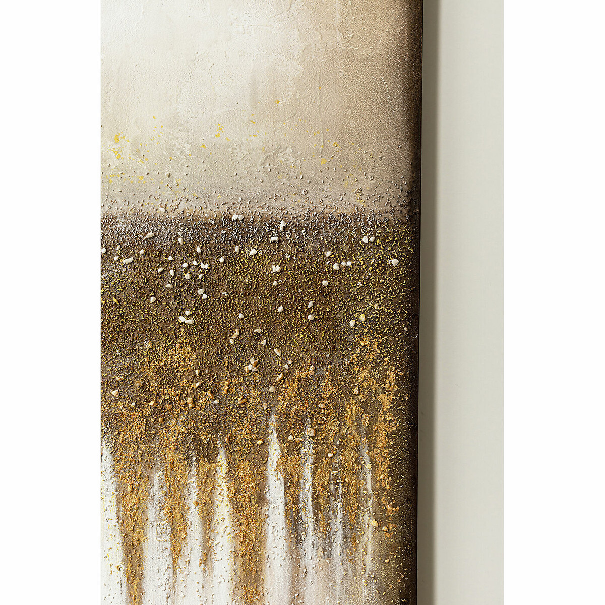 Tableau acrylique Abstract Fields 100x200cm doré, KARE DESIGN