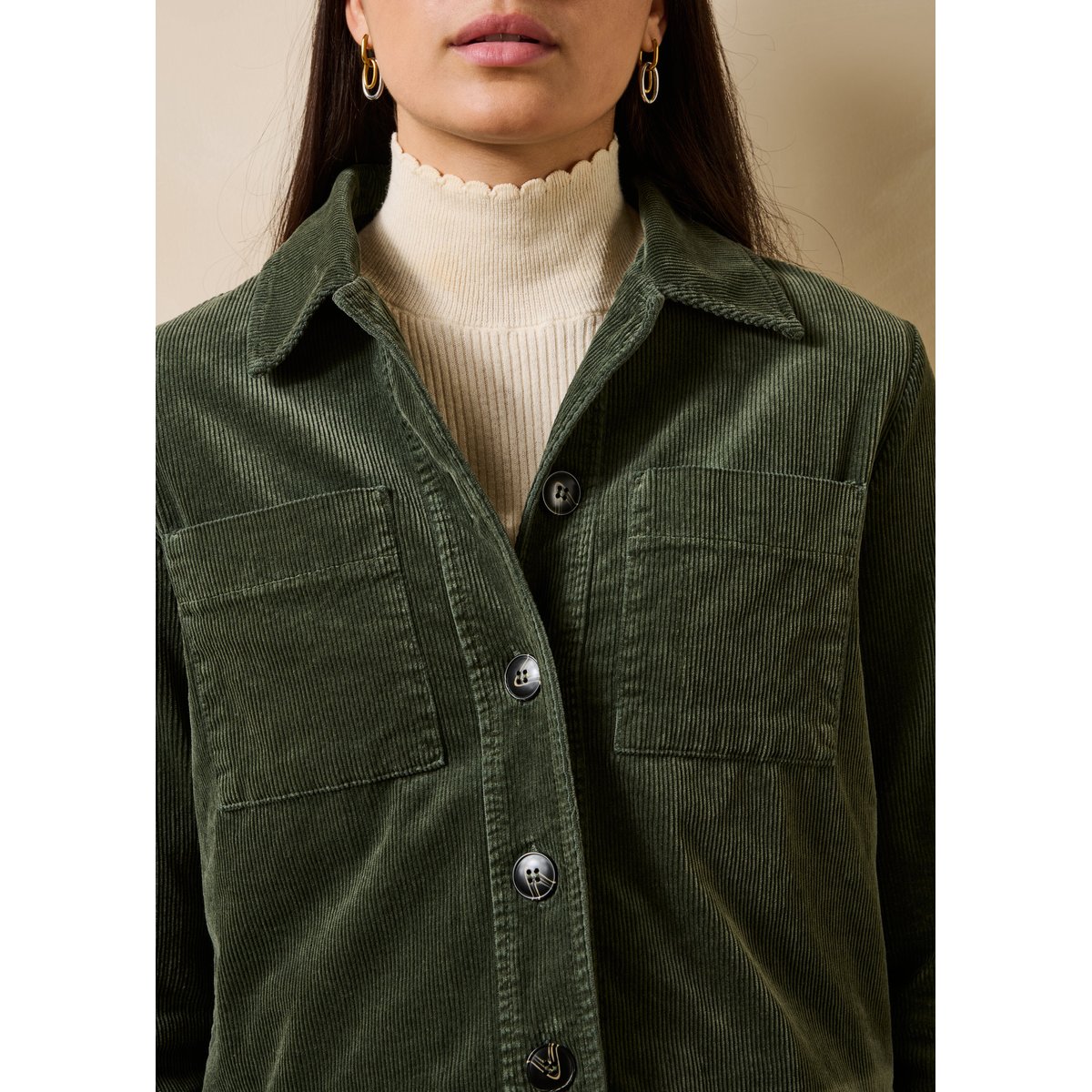 Veste manches longues kaki, LA FEE MARABOUTEE