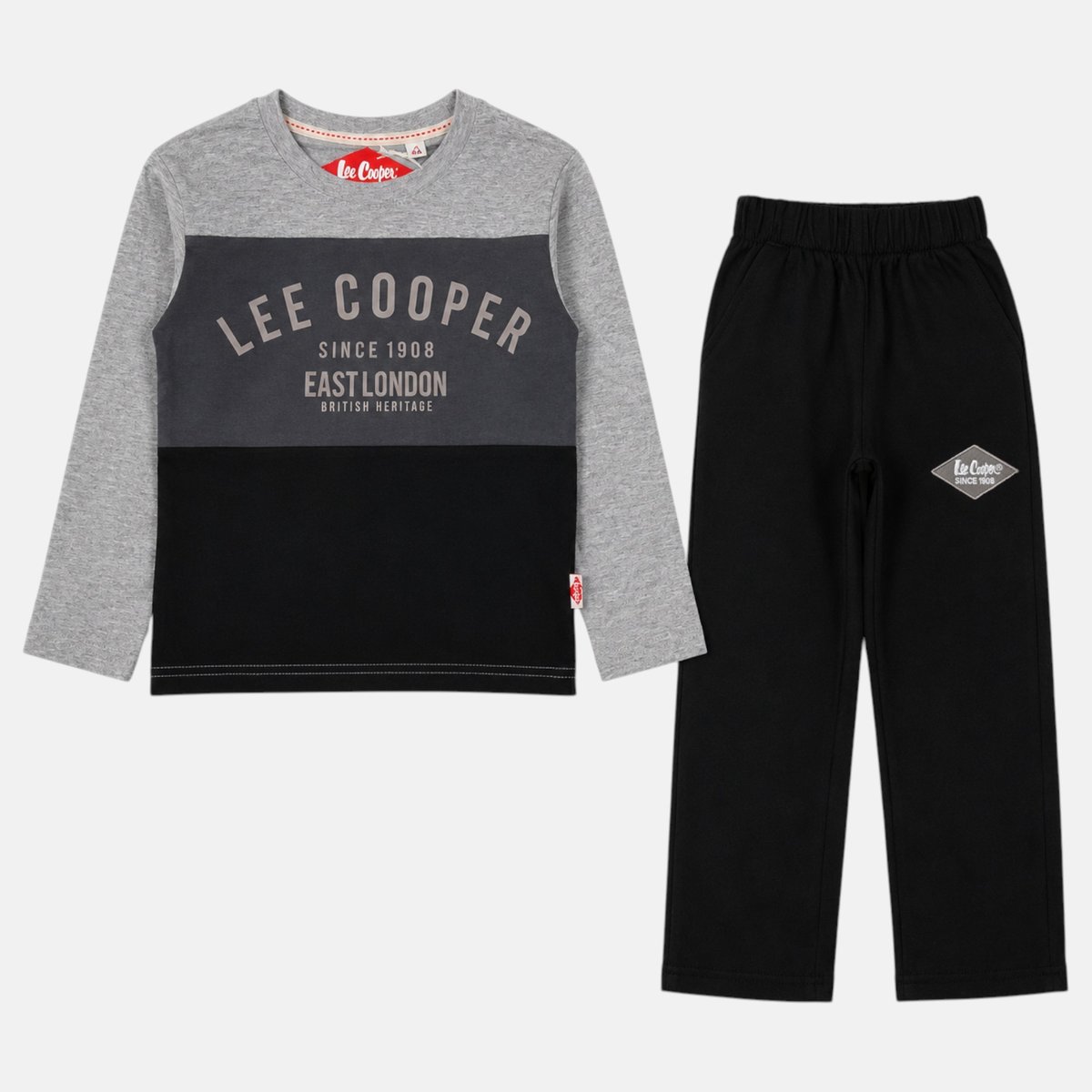 Pyjama imprimé à empiècements contrastés, col rond et manches longues COOL KIDS noir, LEE COOPER