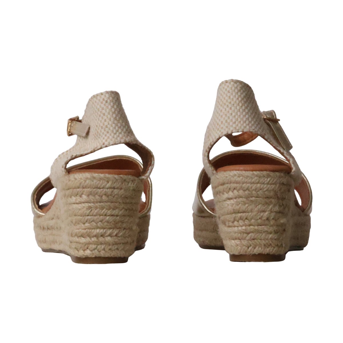 Sandales Compensées à Brides La Bottine Souriante Paris or, ENZA NUCCI
