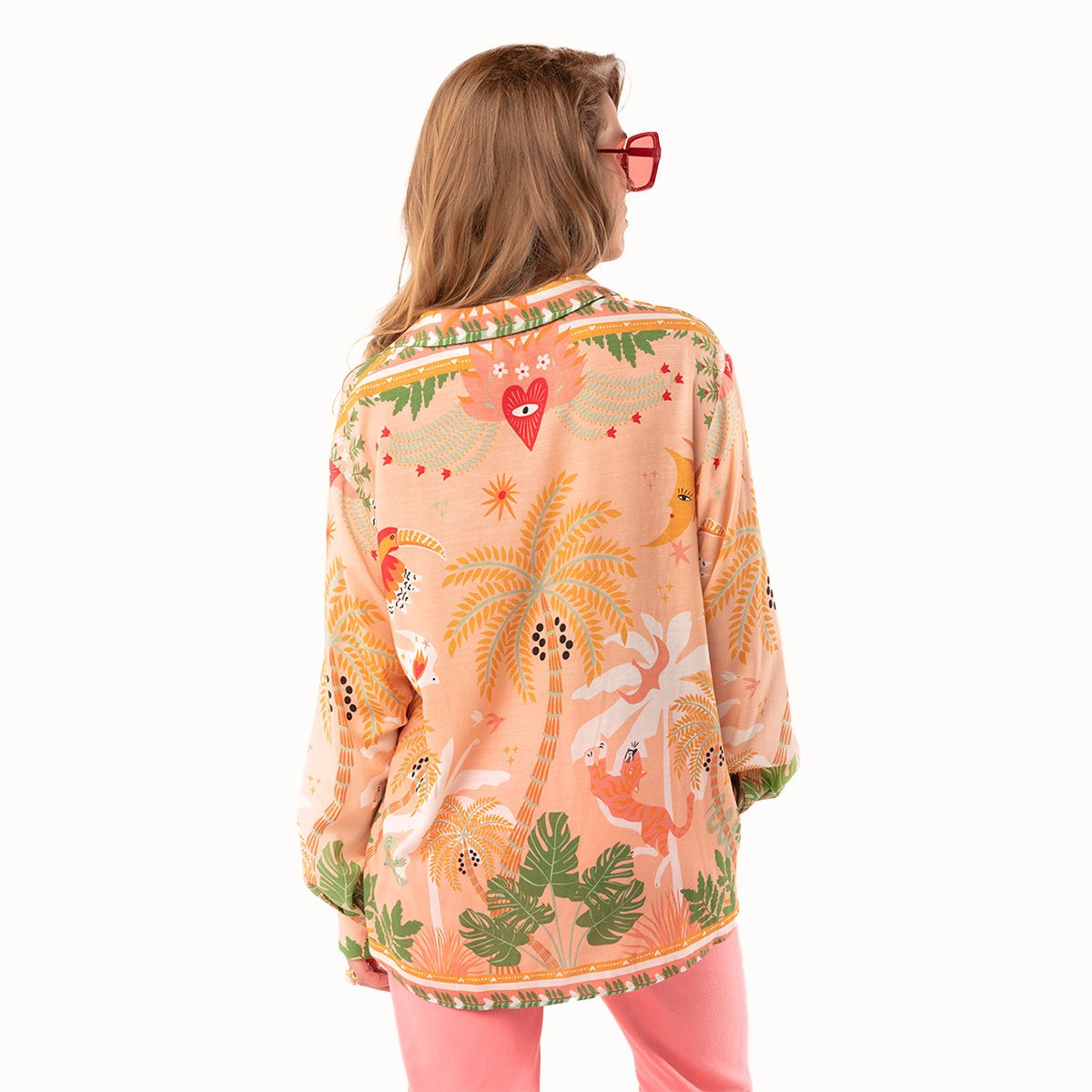 Chemise manches longues à motifs CIAOAMORE rose nude, WILD