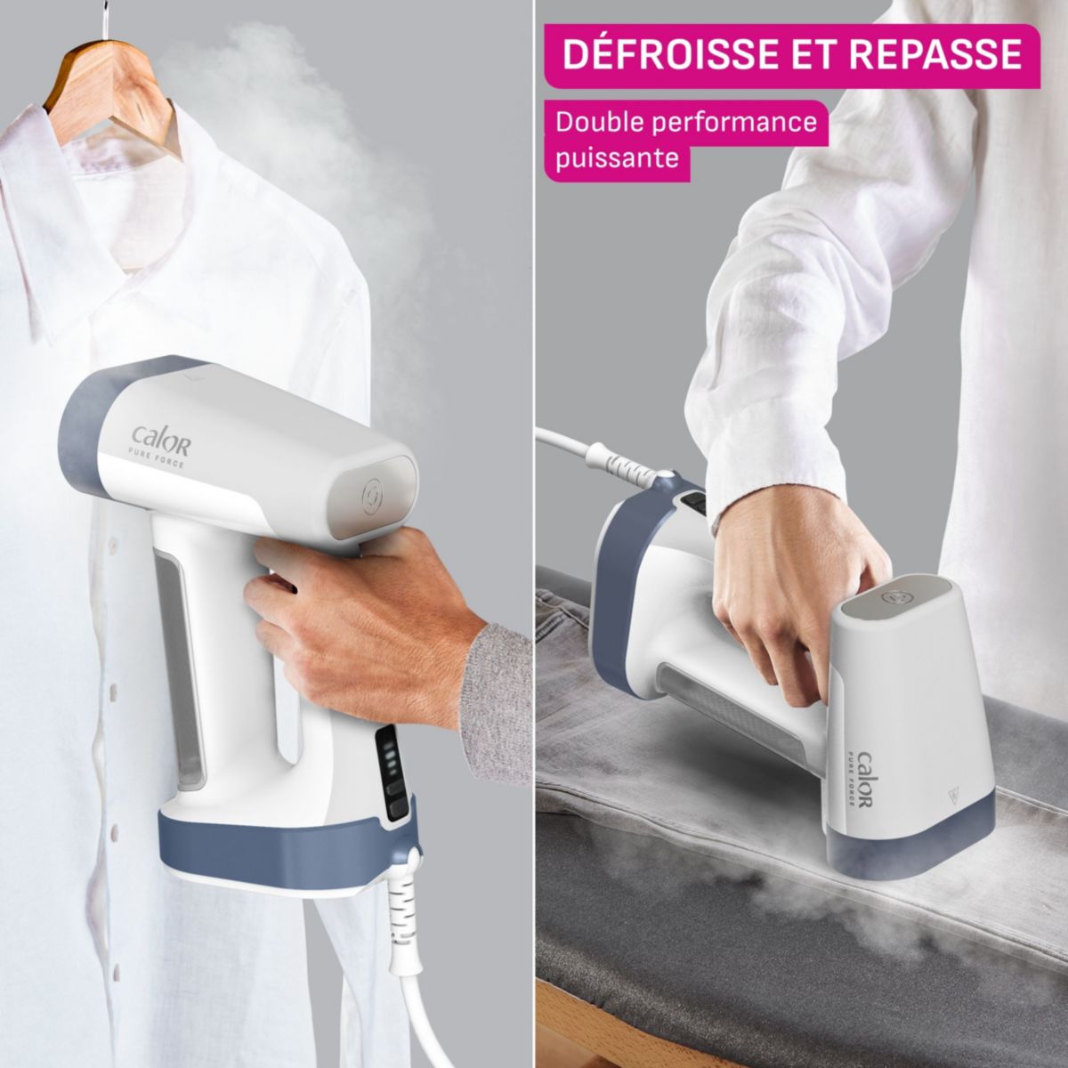 Défroisseur vapeur DT8722C0 Pure Force 2 en 1 couleur unique, CALOR