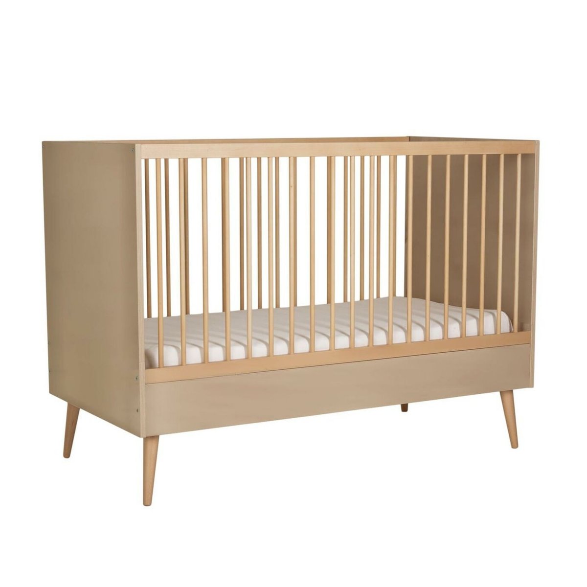 Lit bébé 70x140 cm évolutif en lit enfant Cocoon Latte latte, QUAX