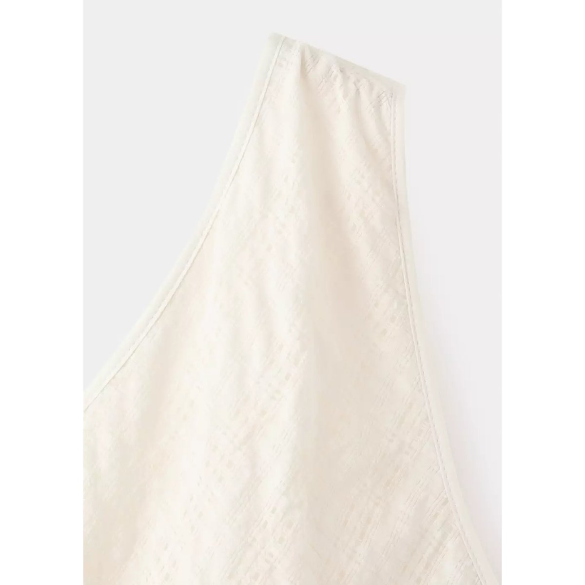 Robe asymétrique texturée carreaux écru, MANGO