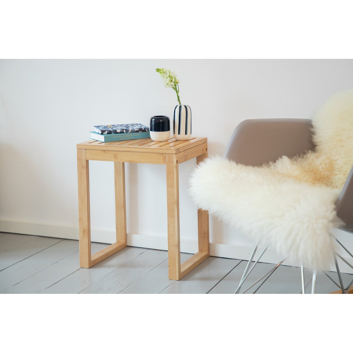 Tabouret de salle de bain en bambou BAMBUSA marron, WENKO