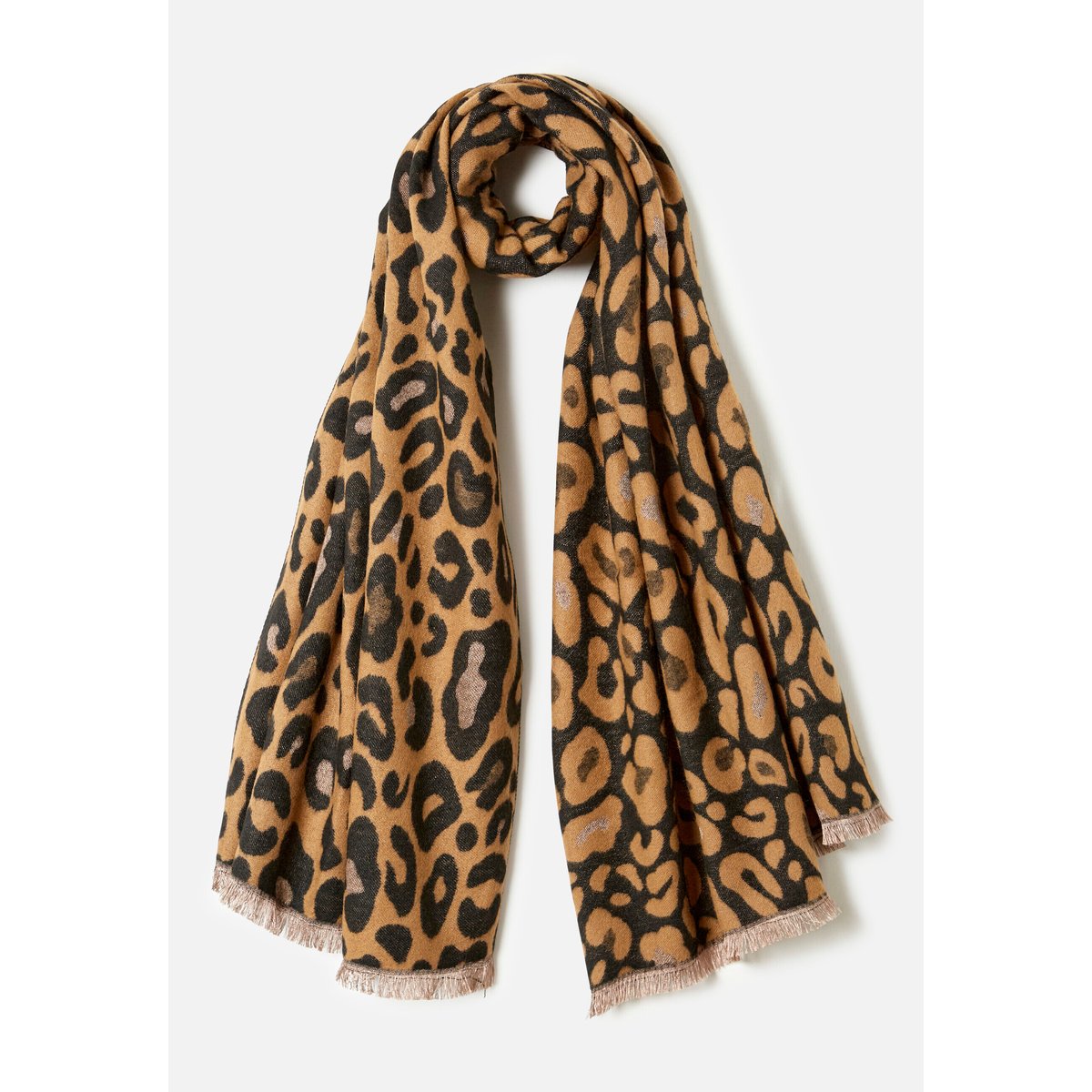 Echarpe moelleuse imprimé animalier marron beige animalier, DAMART