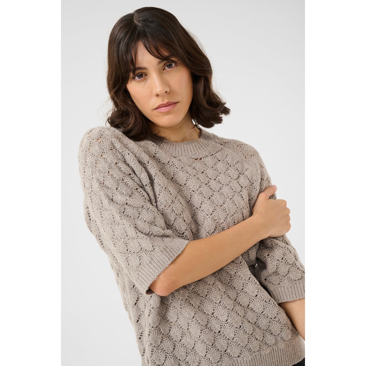 Knitted pullover gris elephant skin, KAFFE